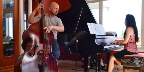 Man playing the upright bass