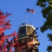 Old Main and fall foliage